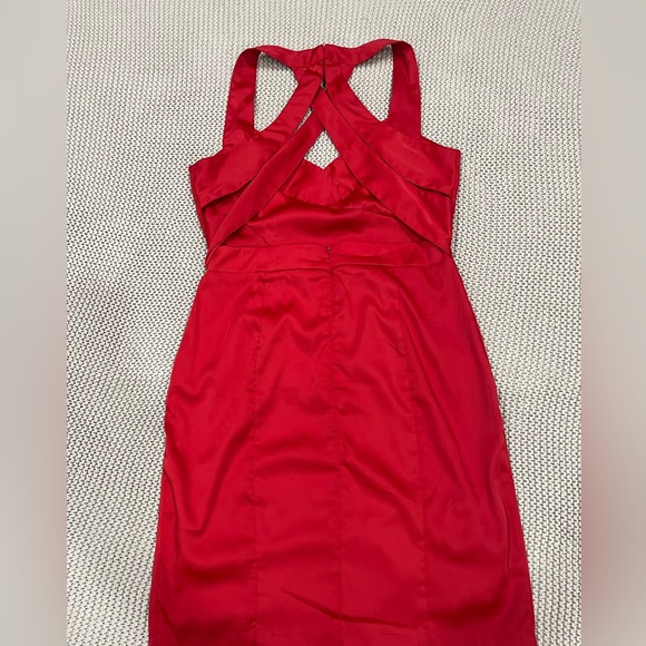 LIKE NEW Gorgeous Red Silk Mini Dress - Picture 3 of 4